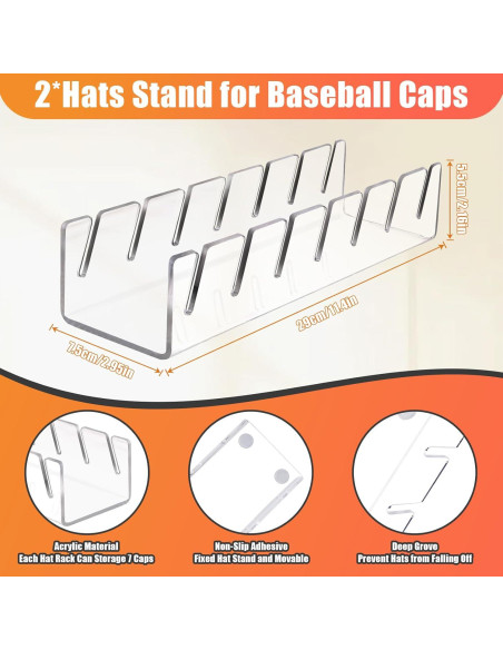 Soporte para Sombreros Sloworld Acrílico 2 Piezas 14 Sombreros