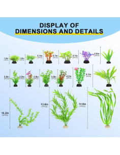 30 Plantas Artificiales para Acuario Gupawix Multicolor 2