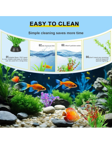 30 Plantas Artificiales para Acuario Gupawix Multicolor