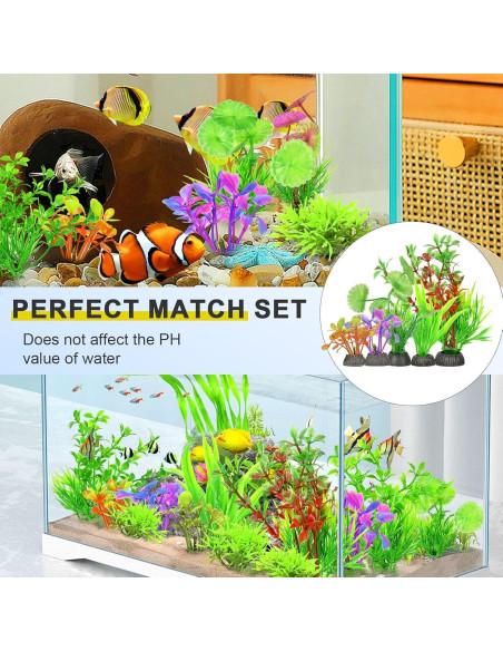 30 Plantas Artificiales para Acuario Gupawix Multicolor