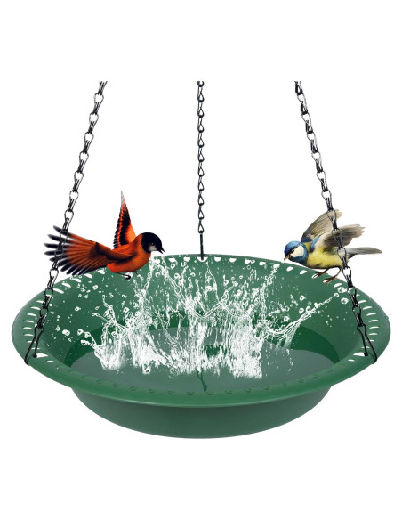 Bañera Colgante para Aves OVZILKI 25,4 cm Verde 1 Paquete