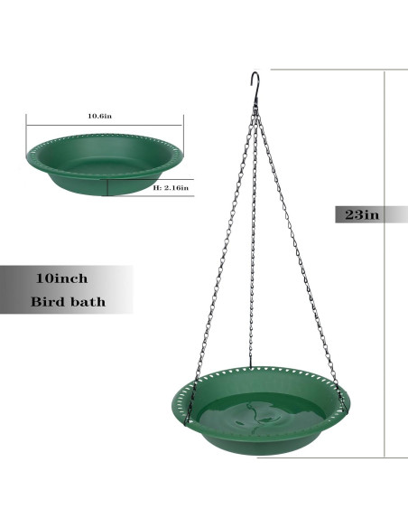 Bañera Colgante para Aves OVZILKI 25,4 cm Verde 1 Paquete