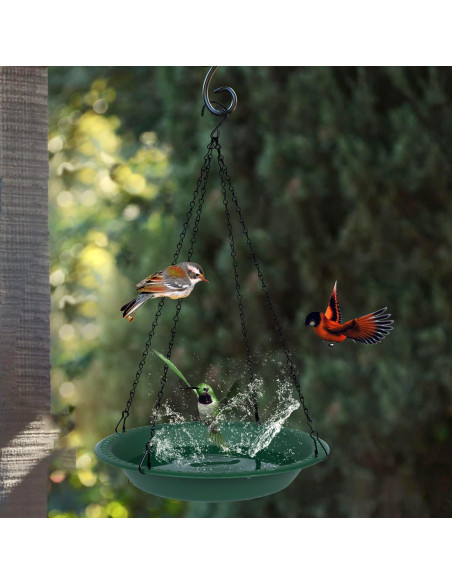 Bañera Colgante para Aves OVZILKI 25,4 cm Verde 1 Paquete