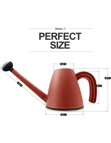 Regadera WhaleLife 2L Rojo Terracota para Bonsáis