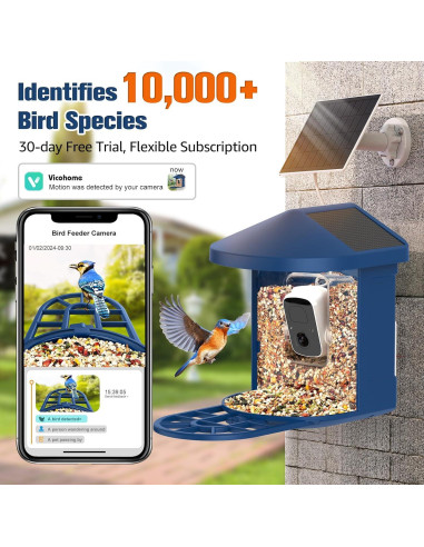 Comedero de Aves PeckCam con Cámara 2K y Solar IP65