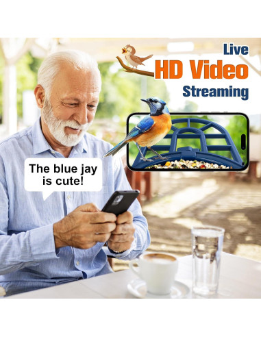 Comedero de Aves PeckCam con Cámara 2K y Solar IP65