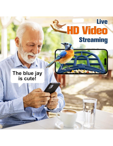 Comedero de Aves PeckCam con Cámara 2K y Solar IP65