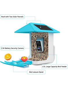 Comedero para Aves Tutoview 2.5L con Cámara HD y Solar 2