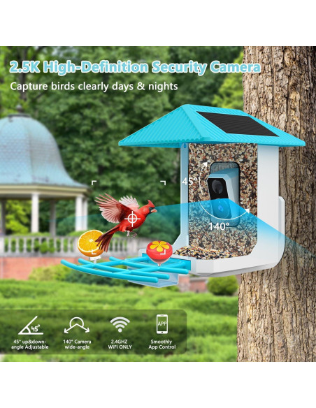 Comedero para Aves Tutoview 2.5L con Cámara HD y Solar