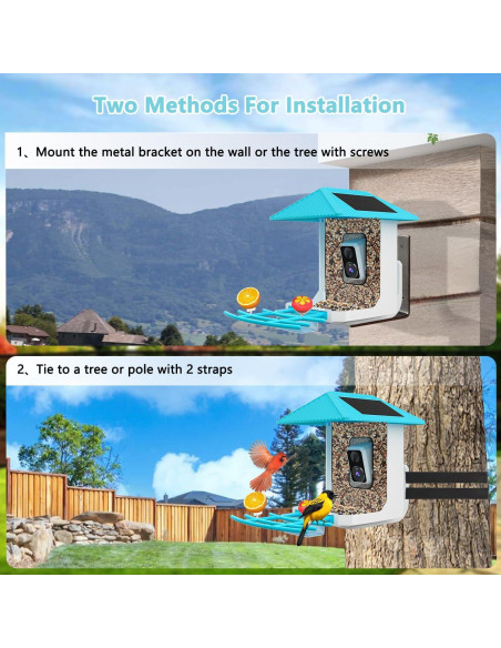 Comedero para Aves Tutoview 2.5L con Cámara HD y Solar