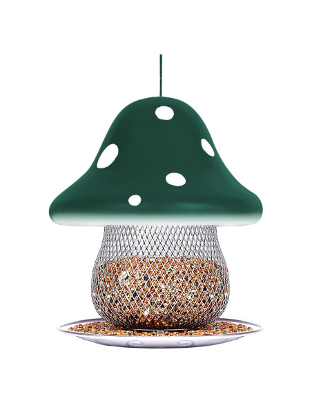 Comedero para Aves DDKBAO Hongo Verde 1.59 kg Colgante