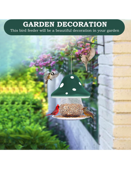 Comedero para Aves DDKBAO Hongo Verde 1.59 kg Colgante