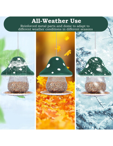 Comedero para Aves DDKBAO Hongo Verde 1.59 kg Colgante