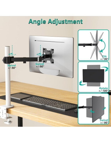 Soporte de Monitor WALI 001ARM Ajustable 27" Negro