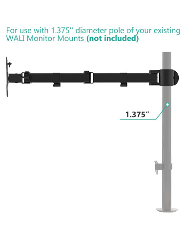 Soporte de Monitor WALI 001ARM Ajustable 27" Negro