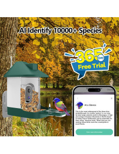 Comedero para Aves Vatjubi con Cámara Solar 1.8L FHD 2