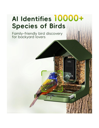 Alimentador de Aves Camojojo Hibird 4K HD con Cámara AI