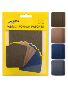 ZEFFFKA Kit de 12 Parches de Tela Autoadhesivos 100% Algodón