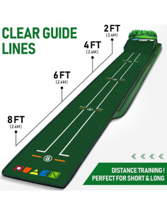 Alfombra de Putting HUAEN G7 2.84m 3 Huecos Plegable 2