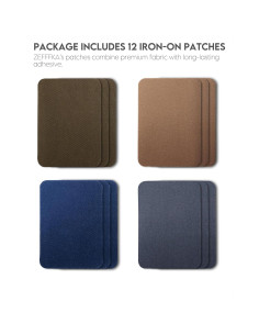 ZEFFFKA Kit de 12 Parches de Tela Autoadhesivos 100% Algodón 2