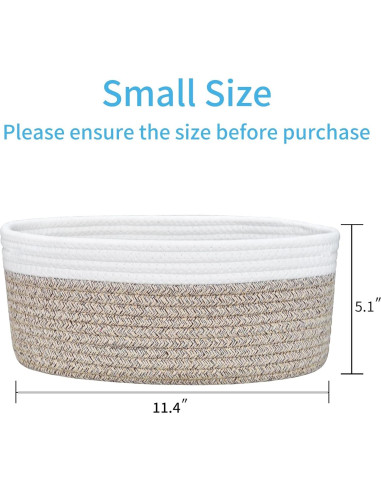 Cesta Pequeña Tejida ABenkle 30x20x13 cm para Almacenamiento