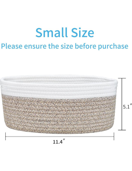 Cesta Pequeña Tejida ABenkle 30x20x13 cm para Almacenamiento