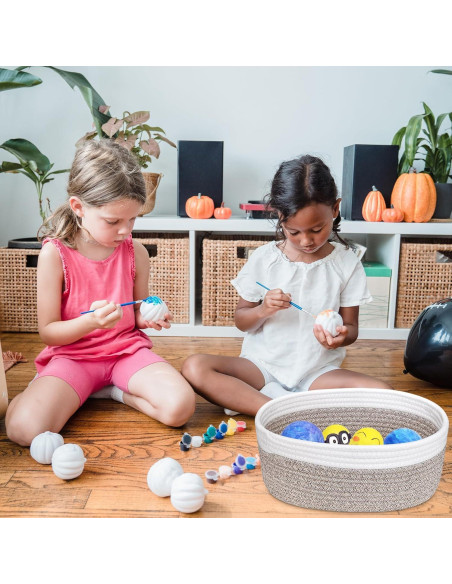 Cesta Pequeña Tejida ABenkle 30x20x13 cm para Almacenamiento