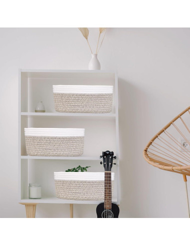 Cesta Pequeña Tejida ABenkle 30x20x13 cm para Almacenamiento