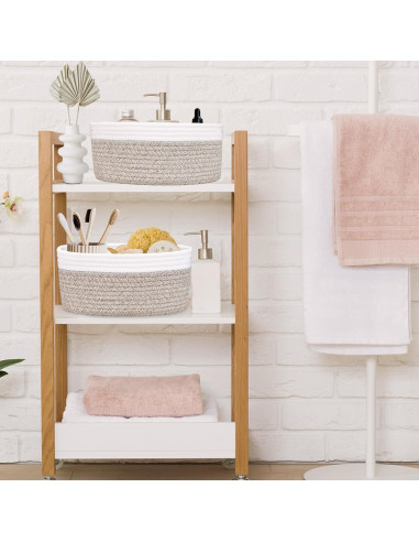 Cesta Pequeña Tejida ABenkle 30x20x13 cm para Almacenamiento