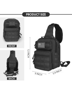 Mochila Sling Táctica HAOMUK Rover Pequeña EDC Negra 2