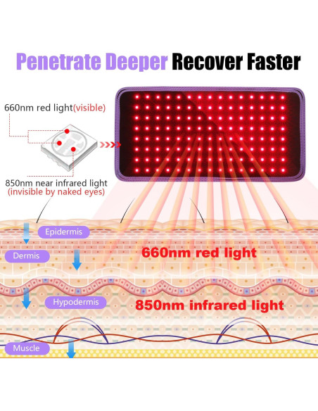 Cinturón de Terapia de Luz Roja LitePow 120LED Alivio Dolor