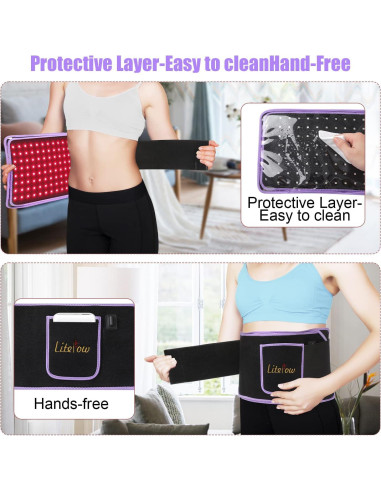 Cinturón de Terapia de Luz Roja LitePow 120LED Alivio Dolor