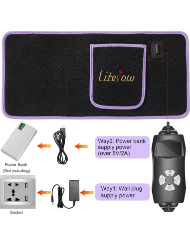 Cinturón de Terapia de Luz Roja LitePow 120LED Alivio Dolor