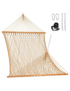 Hamaca Doble Lazy Daze Algodón 2 Personas Beige 204 kg