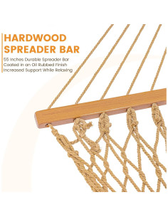 Hamaca Doble Lazy Daze Algodón 2 Personas Beige 204 kg 2