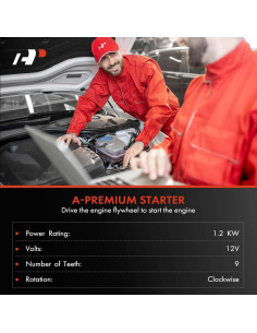 Motor de arranque A-Premium 12V 1.2KW 9 dientes para Buick y Chevrolet 2