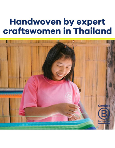 Hamaca Doble Yellow Leaf - Resistente a la Intemperie, Azul-Naranja