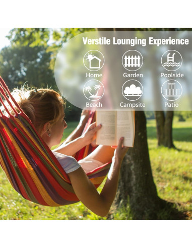 Hamaca de Algodón ANYOO Portátil 299kg con Correas
