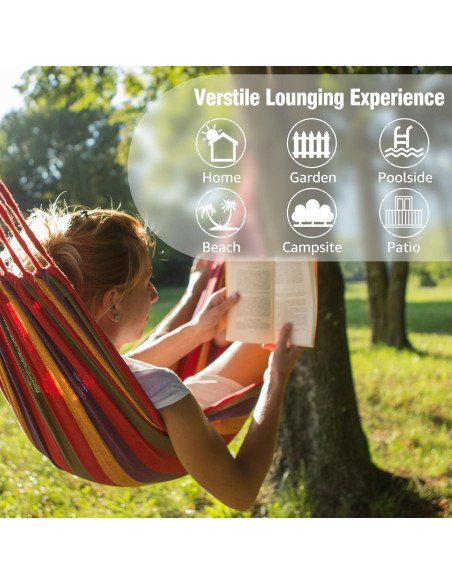 Hamaca de Algodón ANYOO Portátil 299kg con Correas