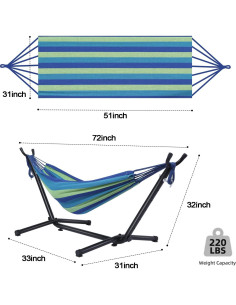Hamaca Infantil Goutime con Soporte y Bolsa Azul 2
