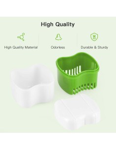 Caja de Baño para Dentaduras Annhua Verde Claro 10x8.6 cm 2