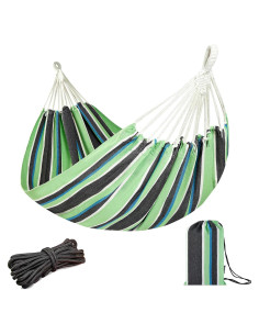 Hamaca Doble JoyView Algodón Extra Grande 220x150 cm Verde/Negra