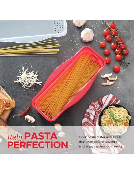 Cocinero de Pasta Tafura 2.2L con Drenaje Doble - Microondas