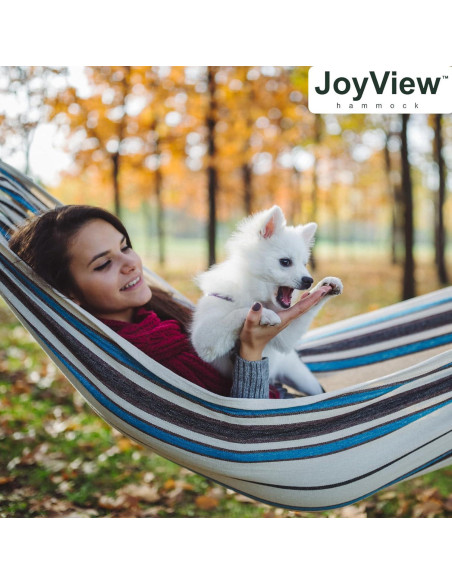 Hamaca Doble JoyView Algodón Extra Grande 220x150 cm Verde/Negra