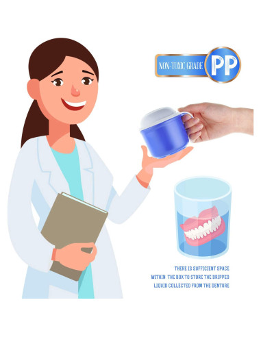 Taza Grande para Dentaduras FJNATINH 300 ml con Colador