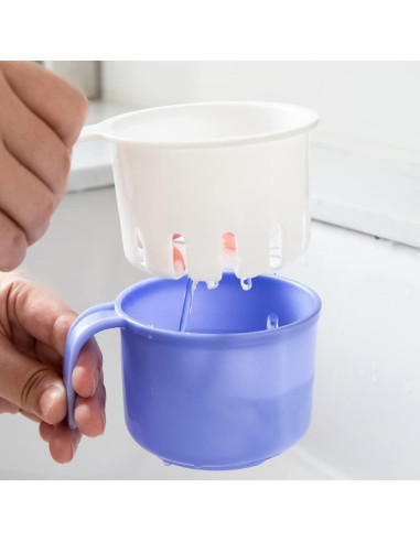 Taza Grande para Dentaduras FJNATINH 300 ml con Colador