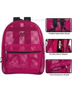 Mochila de Malla Summit Ridge Rosa 43x33x15cm Aprobada Estadio 2