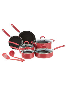 Juego de utensilios de cocina Amazon Basics 12 piezas rojo