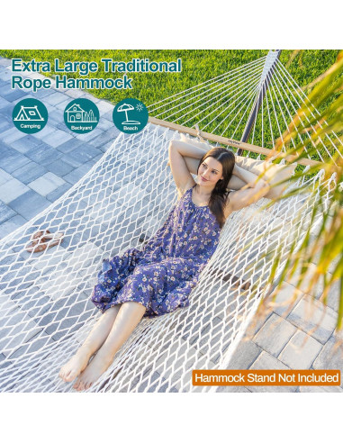 Hamaca Doble JoyView - Algodón Tejido a Mano con Almohada