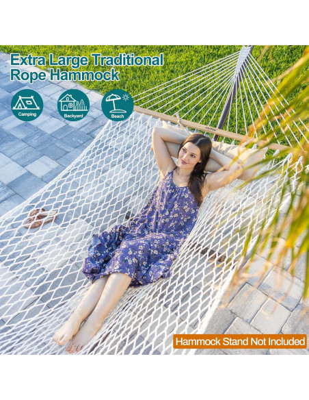 Hamaca Doble JoyView - Algodón Tejido a Mano con Almohada